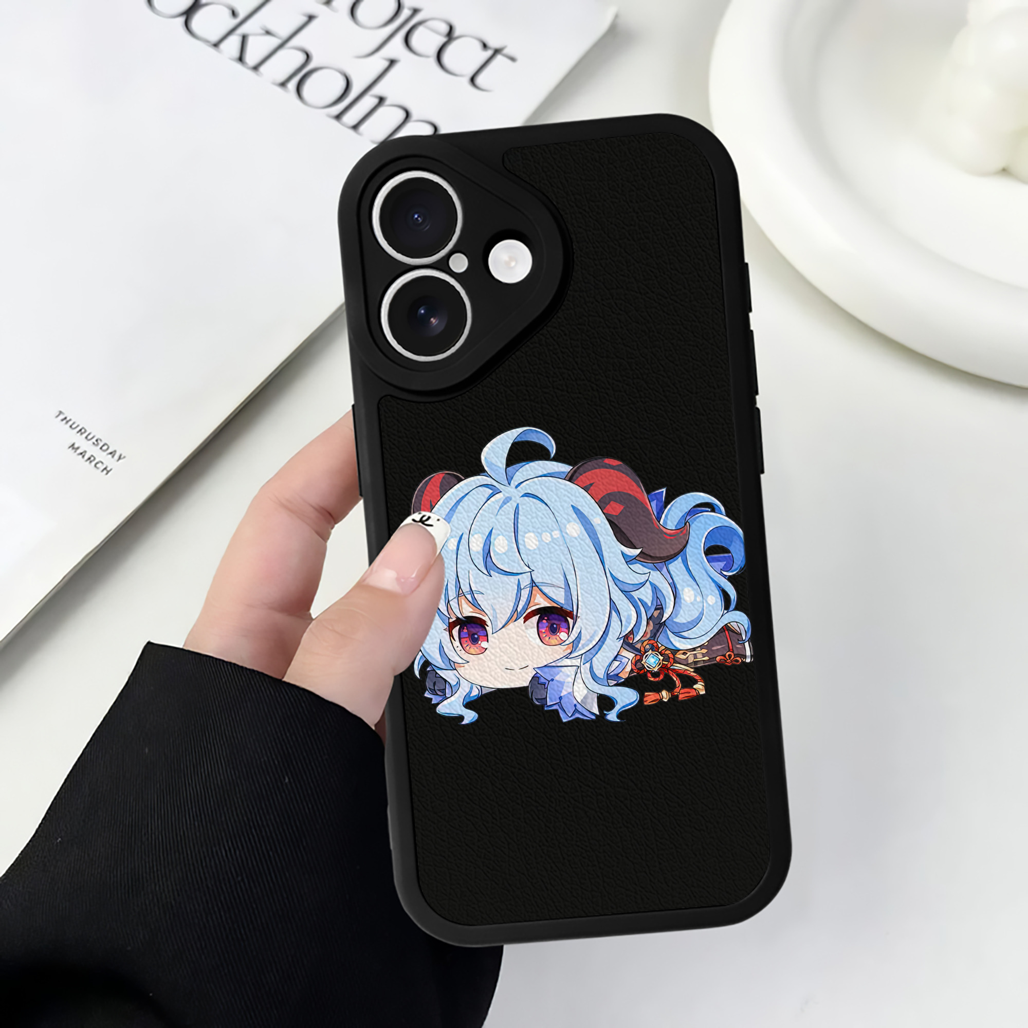 げんし神 甘雨 かんう genshin Ganyu 【iPhone 16シリーズ対応】シリコンスマホケース（レザー調） 材質：シリコン